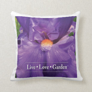 Iris Live Love Garden Throw Pillow 16"