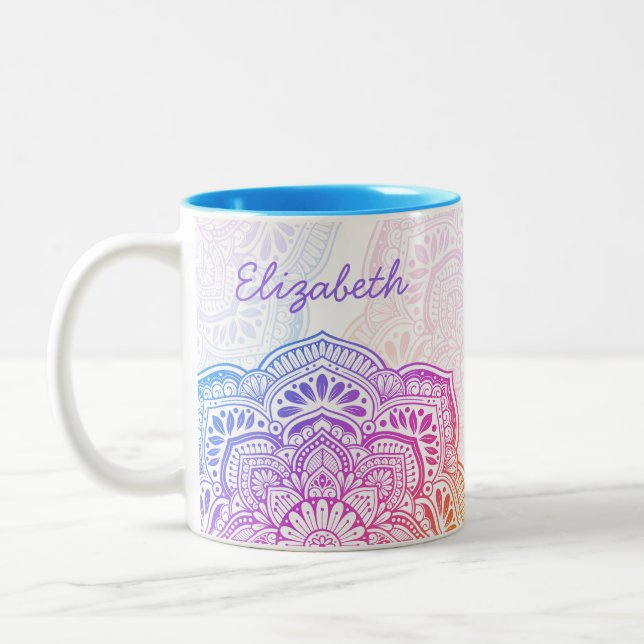 Iris Mandala 11 oz. Personalised Mug (Left)