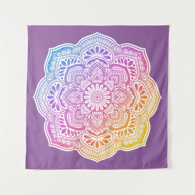 Iris Mandala Tapestry (Front)