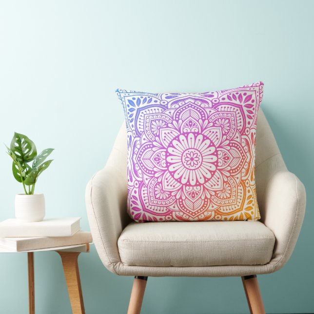 Iris Mandala Throw Pillow (Chair)