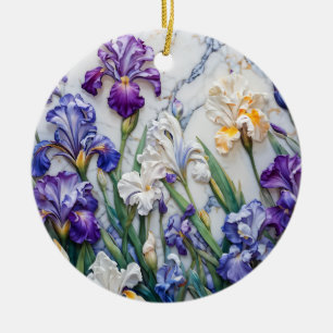 Iris marble ceramic ornament
