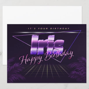 Iris Name Vorname lila retro Karte Geburtstag Card