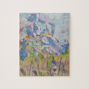 Iris On Collage Painting / Artist Larry Lerew Jigsaw Puzzle