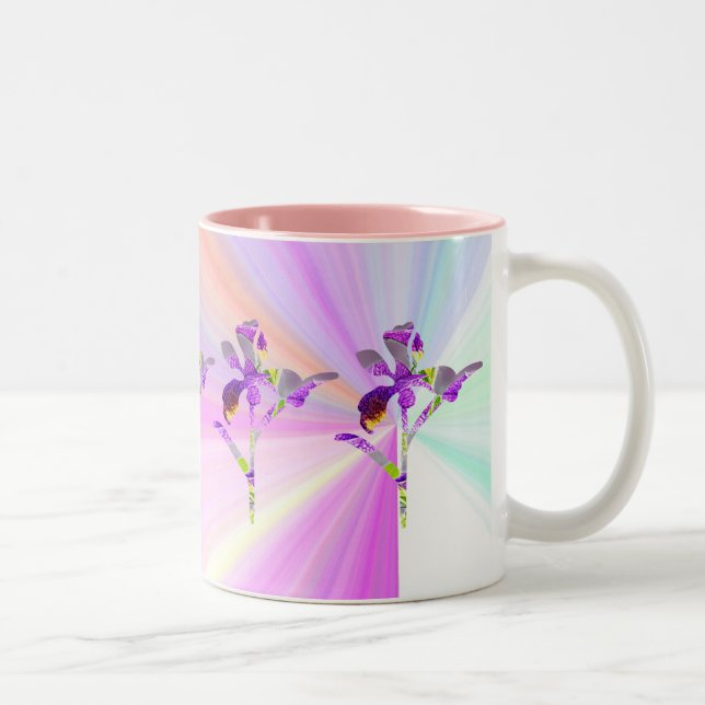 Iris (Pastel Burst) ~ Floral Coffee Mug (Right)