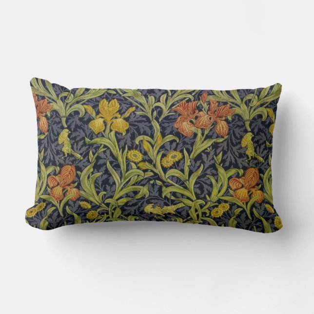 Iris Pattern (by William Morris) Lumbar Cushion (Front)
