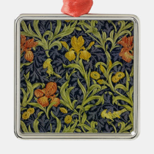 Iris Pattern (by William Morris) Metal Ornament