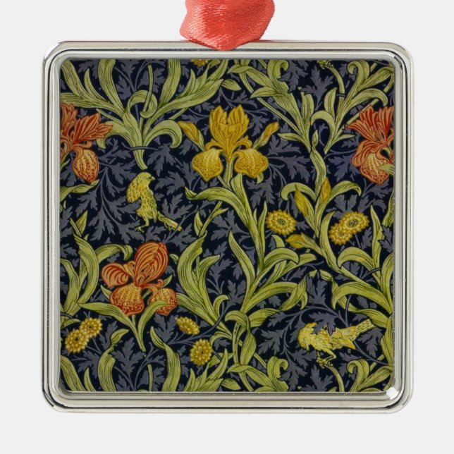Iris Pattern (by William Morris) Metal Ornament (Front)