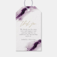 IRIS | Plum Purple Watercolor Splash Gold Favour