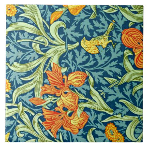 Iris, popular design by William Morris, Ceramic Tile