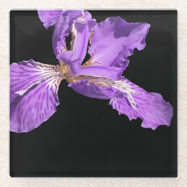 Iris Purple Glass Coaster (Front)
