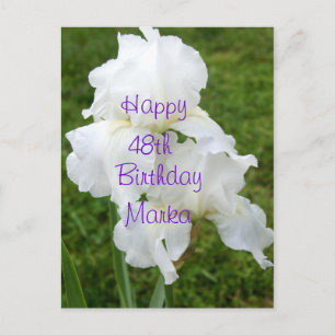 Iris Rebloomer Flower Birthday card- customise Postcard