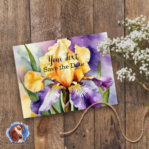 Iris Schwertlilie - Aquarell-Design   Postcard