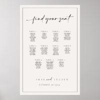 Iris Seating Chart Poster