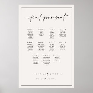 Iris Seating Chart Poster