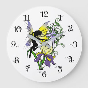 Iris Shadow Fairy Large Clock
