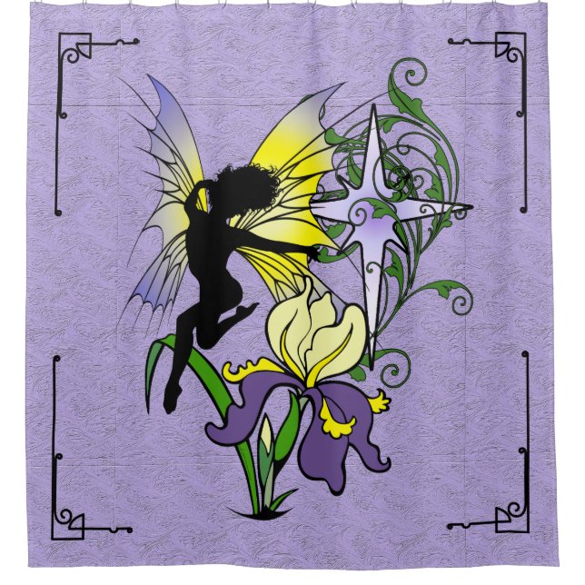 Iris Shadow Fairy Shower Curtain (Front)