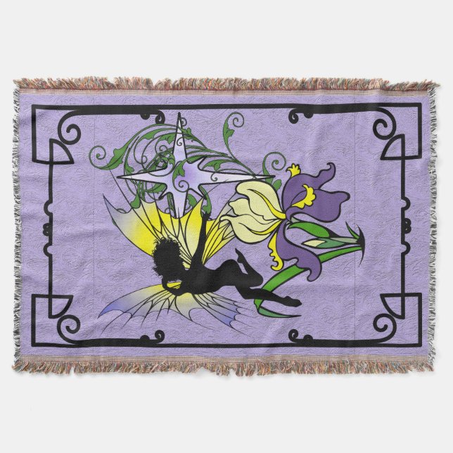 Iris Shadow Fairy Throw Blanket (Front)