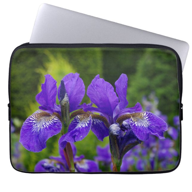 Iris sibirica floral photography  laptop sleeve (Front)