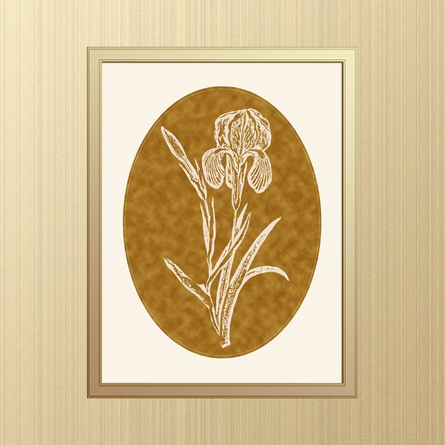 Iris Silhouette on Textured Brown Background  Poster (Creator Uploaded)