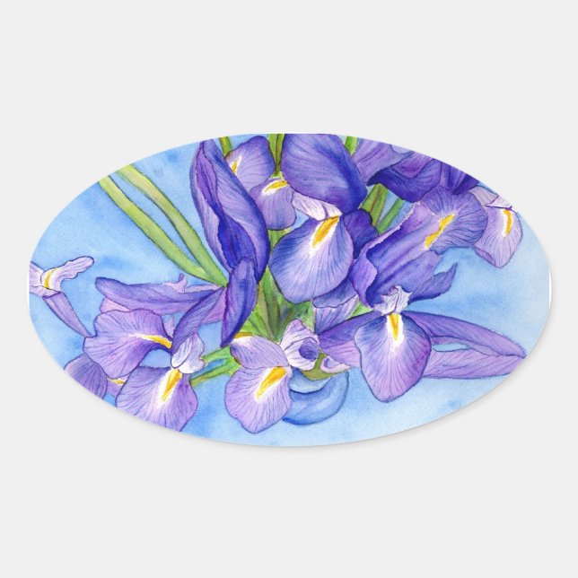 Iris Vase Flower Painting Sticker (Front)