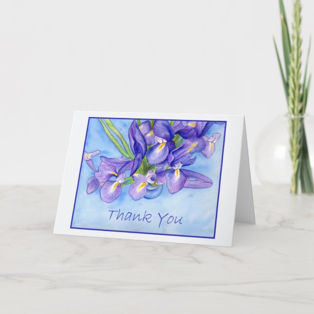 Iris Vase "Thank You" Greeting Card (Front)