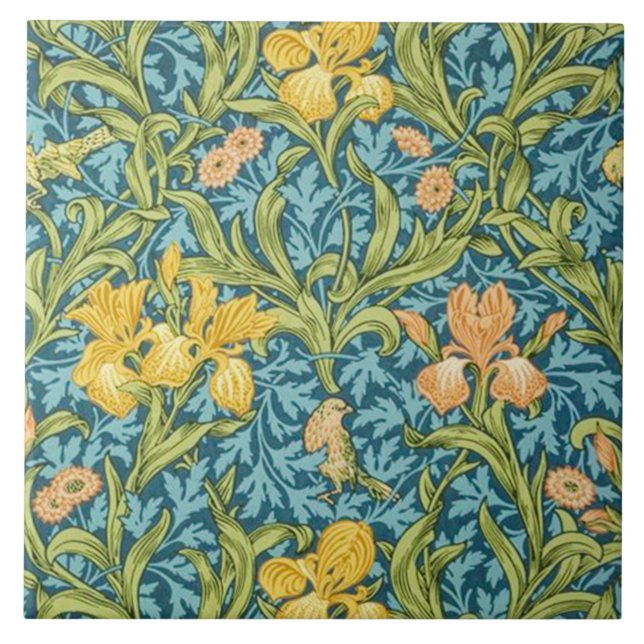 Iris wallpaper designed 1887 tile (Front)