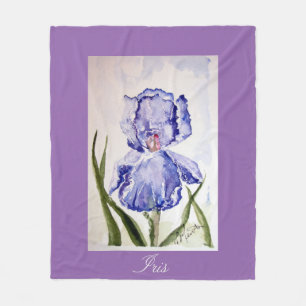 Iris watercolor baby blanket