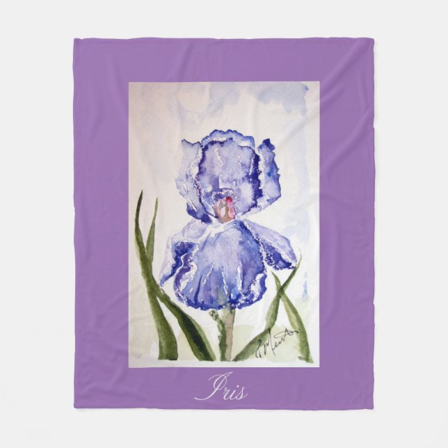 Iris watercolor baby blanket (Front)