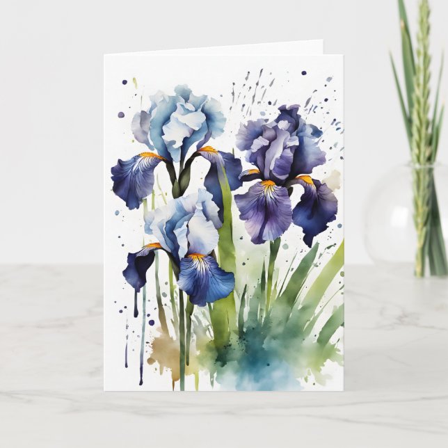 Iris - Watercolor flowers Card (Front)