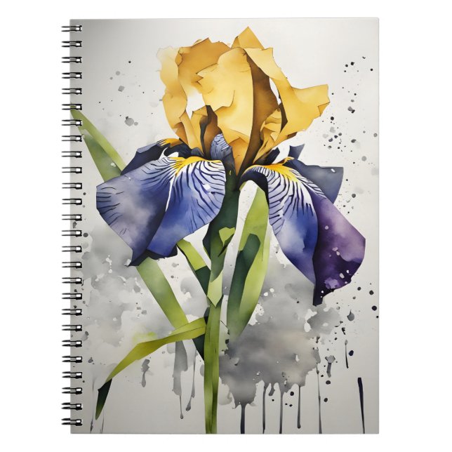 Iris - Watercolor flowers Notebook (Front)