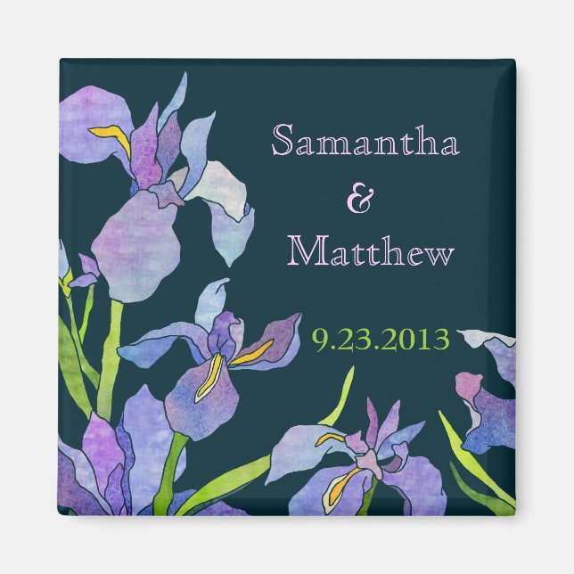 Iris Wedding Save the Date Magnet (Front)