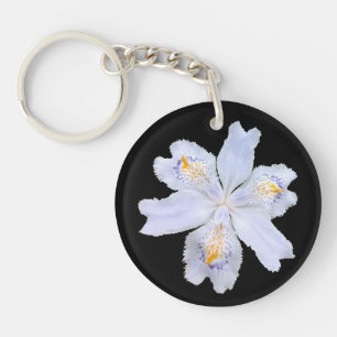 Iris White Key Ring