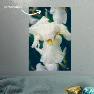 Iris with water droplets customisable poster