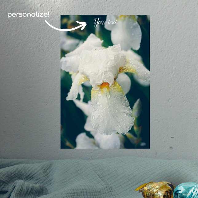 Iris with water droplets customisable poster (Creator Uploaded)