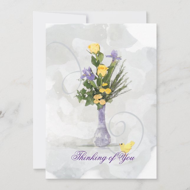 Iris & Yellow Roses Thinking of You (Front)