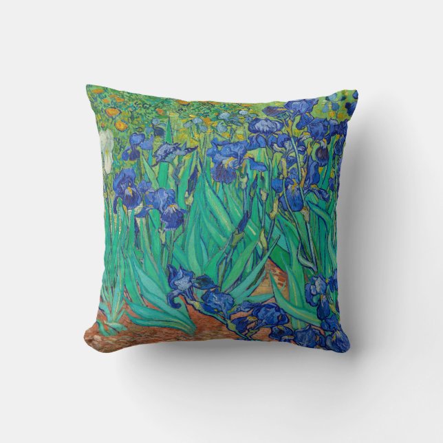 Irises, 1889 by Vincent van Gogh Throw Pillow (Front)