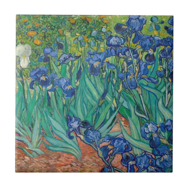 Irises, 1889 ceramic tile (Front)