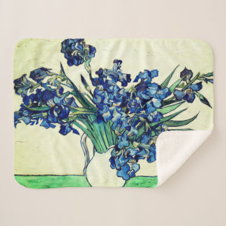 Irises (1890) by Vincent Van Gogh painting Sherpa Blanket
