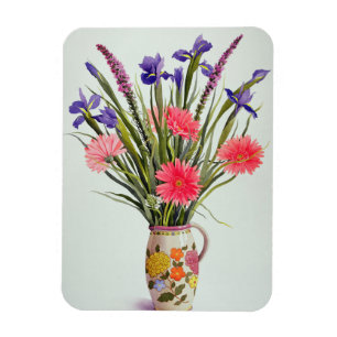 Irises and Berbera in a Dutch Jug Magnet
