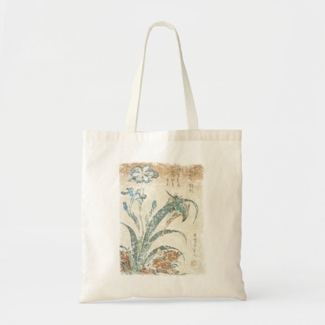 Irises and Kingfisher Tote Bag (Front)