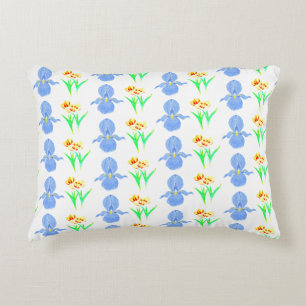 Irises and Tulips Accent Pillow