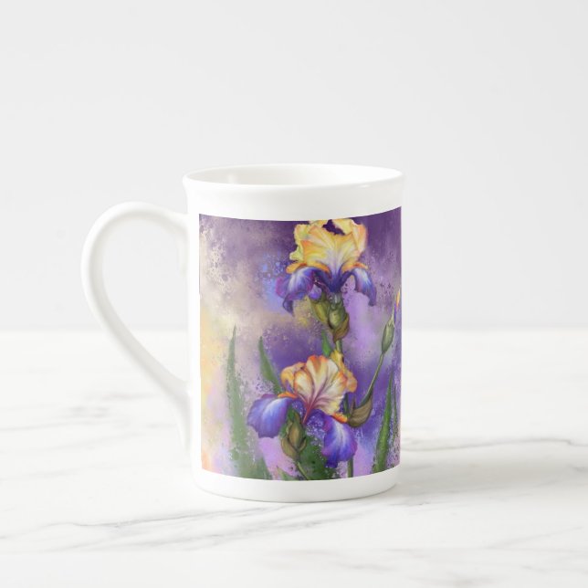 Irises Bone China Mug (Left)