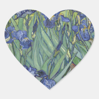 Irises by Van Gogh Blue Iris flowers Heart Sticker