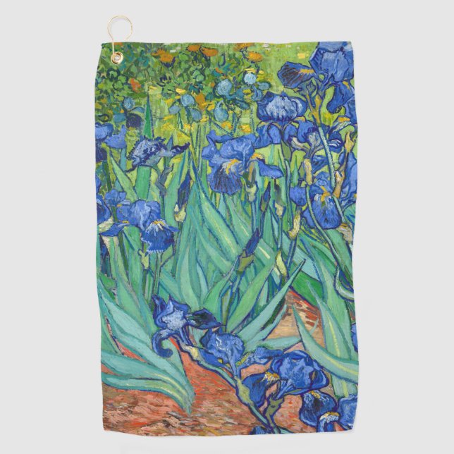 Irises by Van Gogh Golf Towel (Front)
