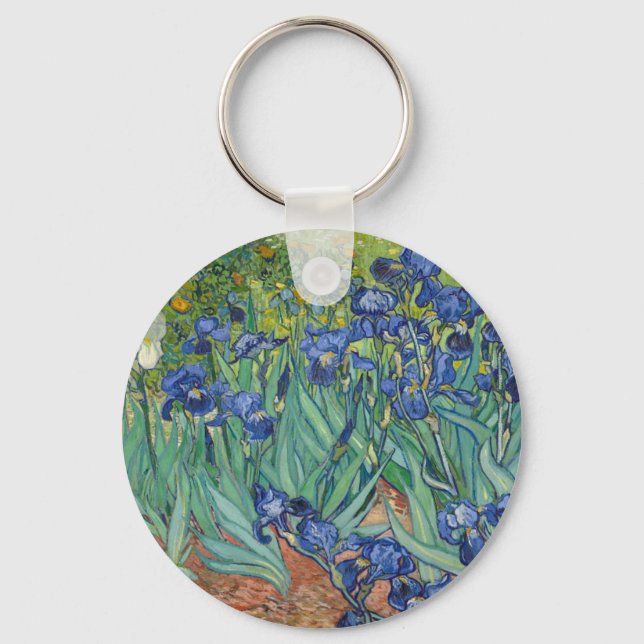 Irises by Van Gogh Key Ring (Front)