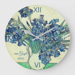 Irises by van Gogh:  Large Clock