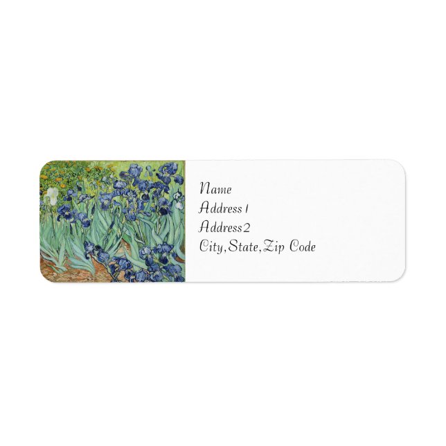 Irises by Van Gogh Return Address Label (Front)