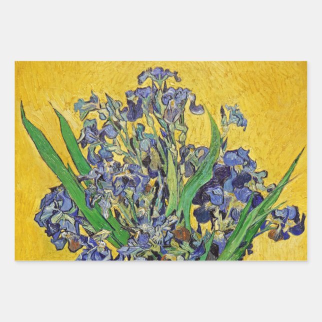Irises by Van Gogh Wrapping Paper Sheet (Front)