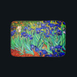Irises by Vincent Van Gogh Bath Mat<br><div class="desc">Vincent Van Gogh Irises . Painted in 1889 it is one of the painting he created in Saint Paul-de-Mausole asylum in Saint-Rémy-de-Provence in France. It is an oil painting. This fine art landscape oil painting depicts a field of iris flower plants. Vincent Van Gogh was a famous artist. He was...</div>