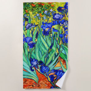 Irises by Vincent Van Gogh Beach Towel